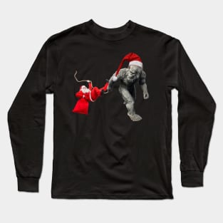 Sasquatch Catches Santa Long Sleeve T-Shirt